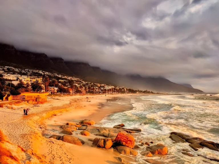 Storm with dark clouds over Cape Town